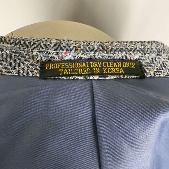Vintage Miv 100% Silk Tweed Gray Blazer - Men’s 41R - Picture 6 of 8